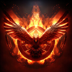 A magnificent fiery Phoenix