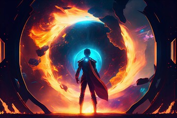 A super hero on a strange planet, Generative AI