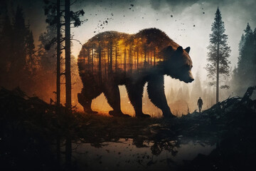 Bear Double Exposure