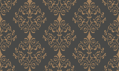 Damask seamless pattern element. Vector floral damask ornament vintage illustration.