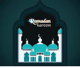 Ramadan kareem arabic Islamic realistic decorative background with islamic elements