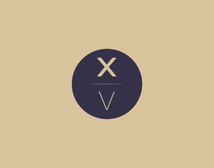 XV letter modern elegant logo design vector images