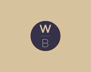 WB letter modern elegant logo design vector images