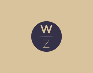 WZ letter modern elegant logo design vector images
