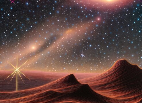 Alnilam, Star, Space Art. Generative AI.