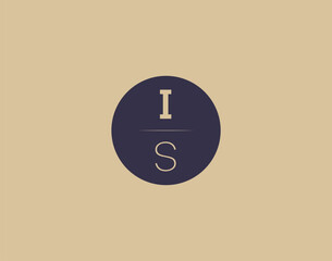 IS letter modern elegant logo design vector images