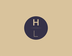 HL letter modern elegant logo design vector images