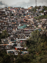 View of the barrios of Manizales city, Colombia, Eje Cafetero.