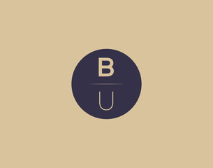 BU letter modern elegant logo design vector images