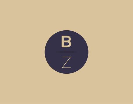 BZ letter modern elegant logo design vector images