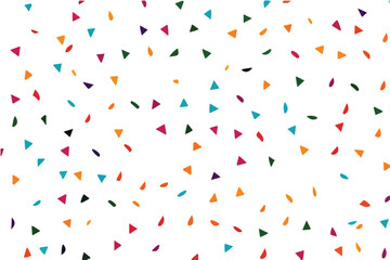 Colorful Triangle Confetti Seamless Pattern on White Background