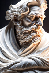 Philosopher marble statue, Generative AI