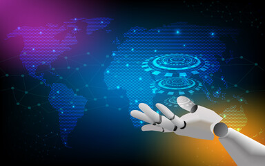 Technology artificial intelligence of futuristic background.technological development illustration,vector