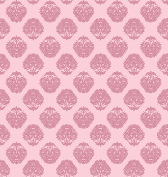 Blue, pink and white seamless pattern with mandala ornament. Traditional Arabic, Indian motifs. Great for fabric and textile, wallpaper, packaging or any desired idea.
