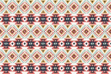 AZTEC SEAMLESS PATTERN IN ETHNIC STYLE GEOMETRIC BACKGROUND WITH TRIBAL MOTIF AND TRADITIONAL ORNAMENT VECTOR