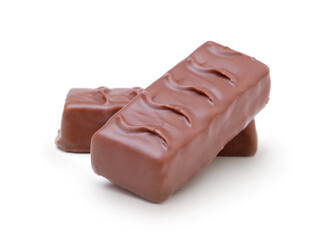 Chocolate bars isolated on white.