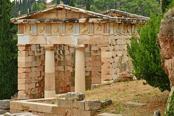 Delphi; Greece - august 31 2022 : archaeological site