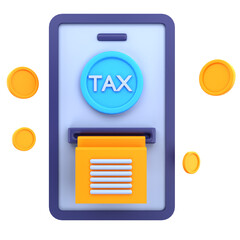 3d icon render tax service illustration