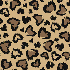 Fototapeta na wymiar Leopard print with heart pattern vector trendy animal background for textile