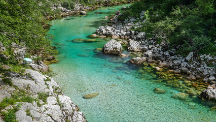 Soca bei Kobarid im Triglav Nationalpark in Slowenien