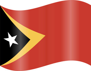  East Timor Fluttering Waving Flag