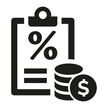 Tax document icon on white background.
