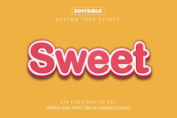 Sweet text effect style - white and pink 