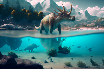 Wildlife scenery ocean UHD background.