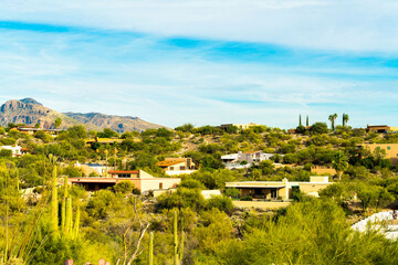 Hilltop mansions in the rural parts of arizona in the southwest united states in north america with visible houses and homes