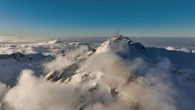 Aerial View of the Mountain Seantis in the Swiss Alps, Switzerland. Santis