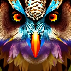Naklejka premium A ColorFul Owl created generative AI