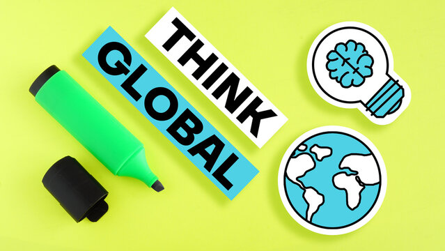 Think global is shown using the text