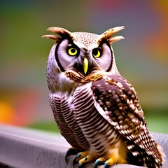 owl on a branch created generative AI