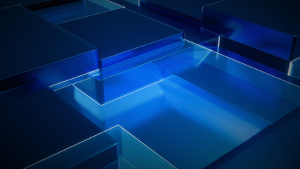  technology background blue light pixel box