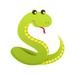 Snake . Cute isolated cartoon vector .
