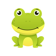 Frog . Cute isolated cartoon vector .