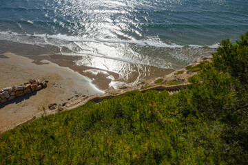 Nice landscape with beach, trees and stairs