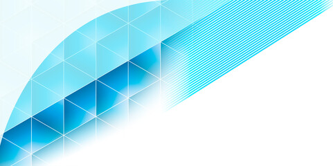 Abstract Geometric Web Banner Background in Cyan ald Sky Blue