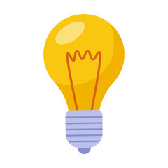 Retro light bulb vector illustration. Electric bulb glowing brightly isolated on white. Electricity concept