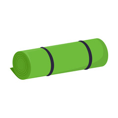 Mat for yoga and pilates vector illustration. Gym accessories, sport equipment isolated on white background. Fitness, sports, healthy lifestyle concept