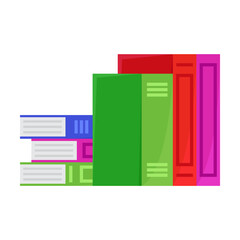 Stack of books and textbooks vector illustration. Cartoon drawing of school books for children isolated on white background. Education concept