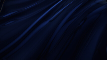 Obraz premium 3D illustration, fabric, blue, wave, smooth, , backdrop, pattern, wallpaper, motion, color, material, water, luxury, cloth
