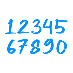 Brushed Math Numbers  on Transparent Background