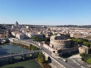Fototapeta premium The Vatican Holysee and Castle of the arch angel in Rome, Italy