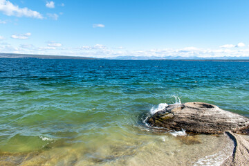 Cone Geyser on Lake Yellowstone