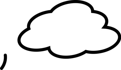 Vector Isolated Sign of Simple Cloud for Websites, Shops, Design. It can be used for sites, weather forecasts, articles, books, interfaces and various design