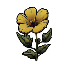 Cute yellow flower hand drawn element, perfect for decorating  Valentine Day or Mother Day card.