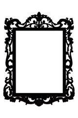 Rich black frame isolated on white background. Clipping paths included.