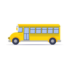 Obraz na płótnie Canvas Public yellow bus, vehicle for schoolchildren. Facilities for school children vector illustration. Education, transport concept