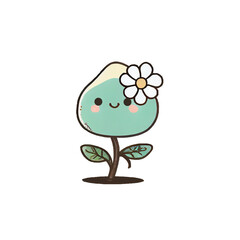 Cute flower hand drawn element, perfect for decorating  Valentine Day or Mother Day card.